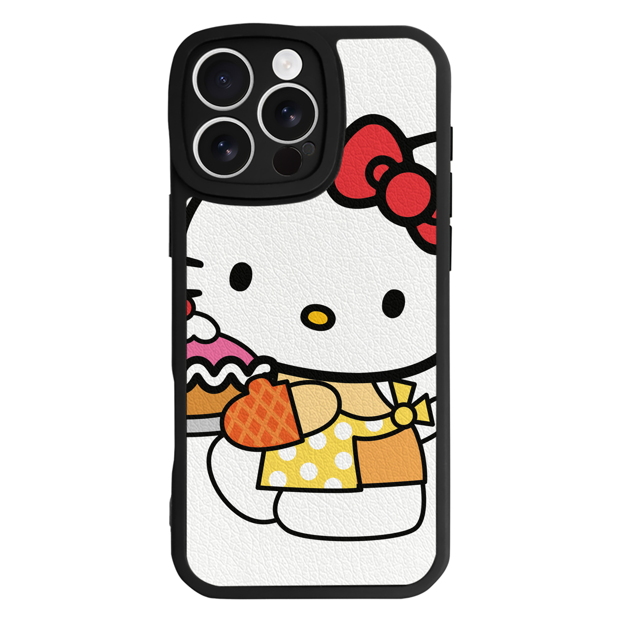 （画像用） Hello Kitty ハローキティ 【iPhone 16シリーズ対応】シリコンスマホケース（レザー調） 材質：シリコン
